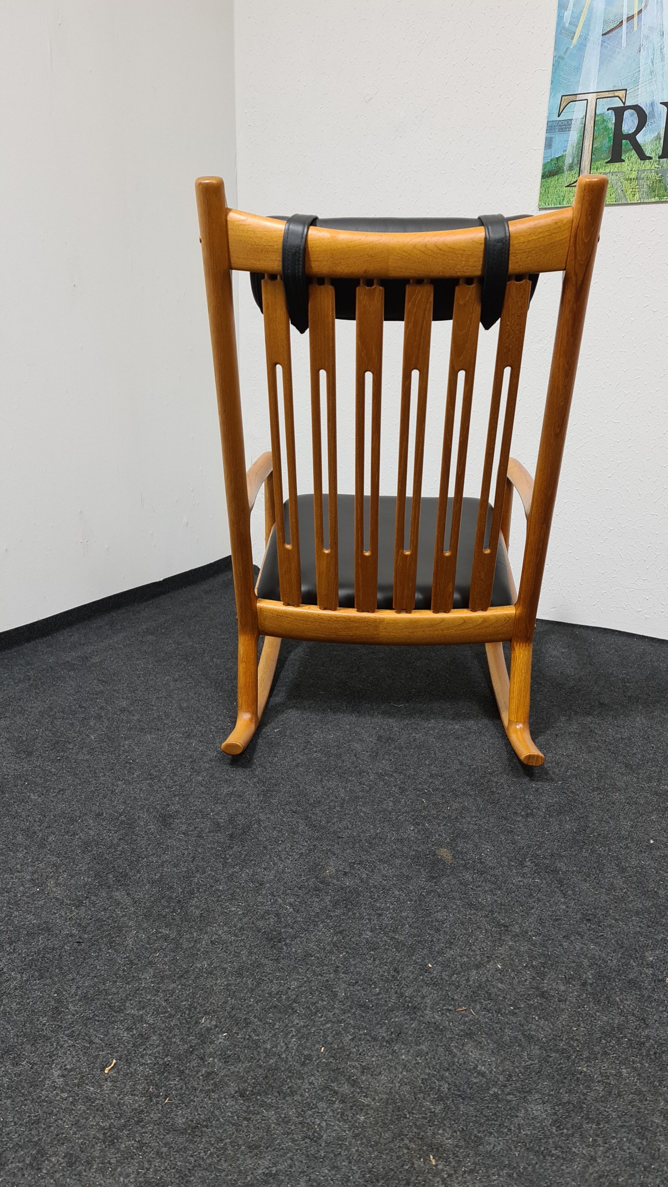 Rocking-chair en teck vintage par Jakob Kjaer