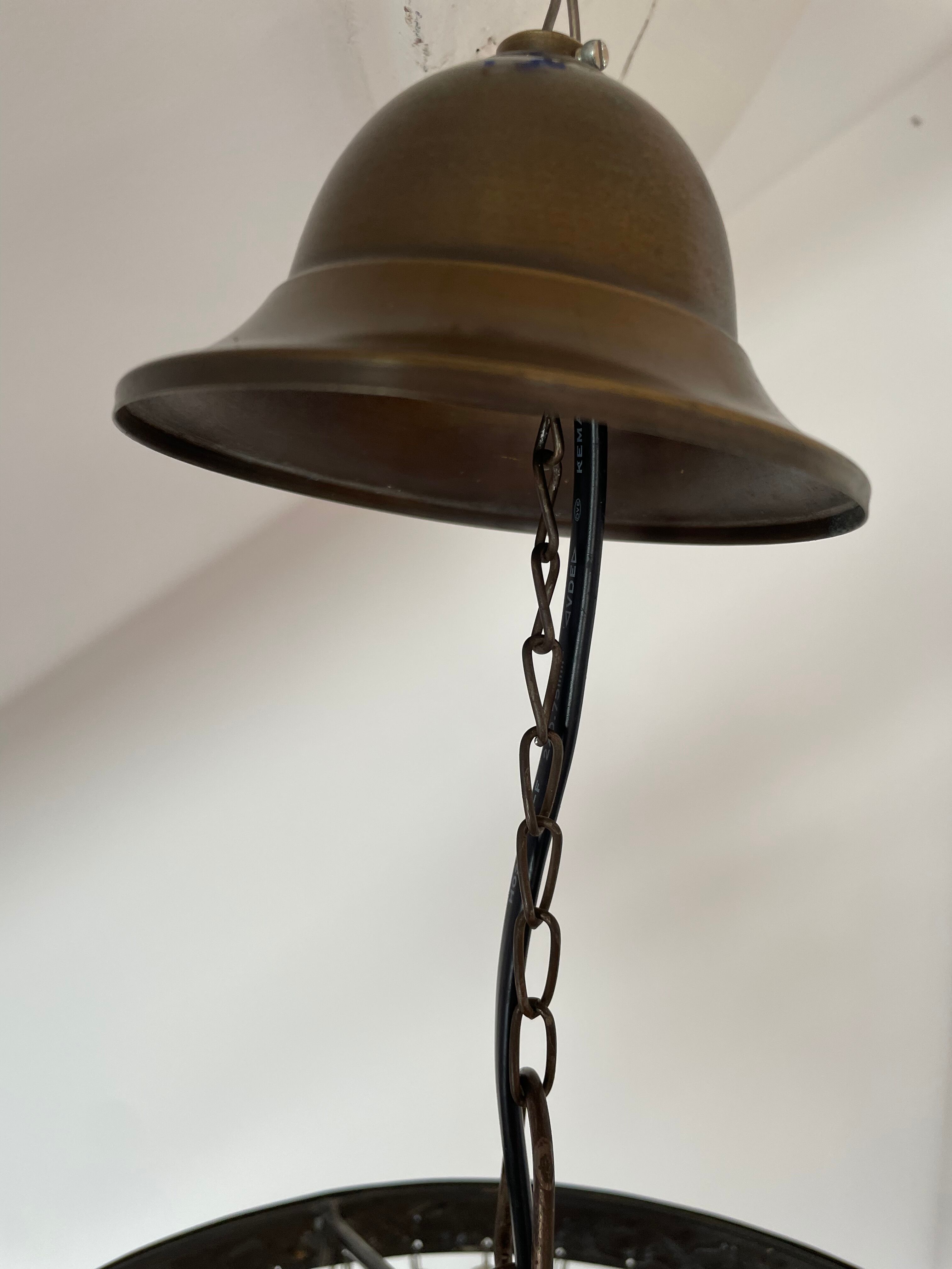 Old ceiling lamp, vintage tassel chandelier