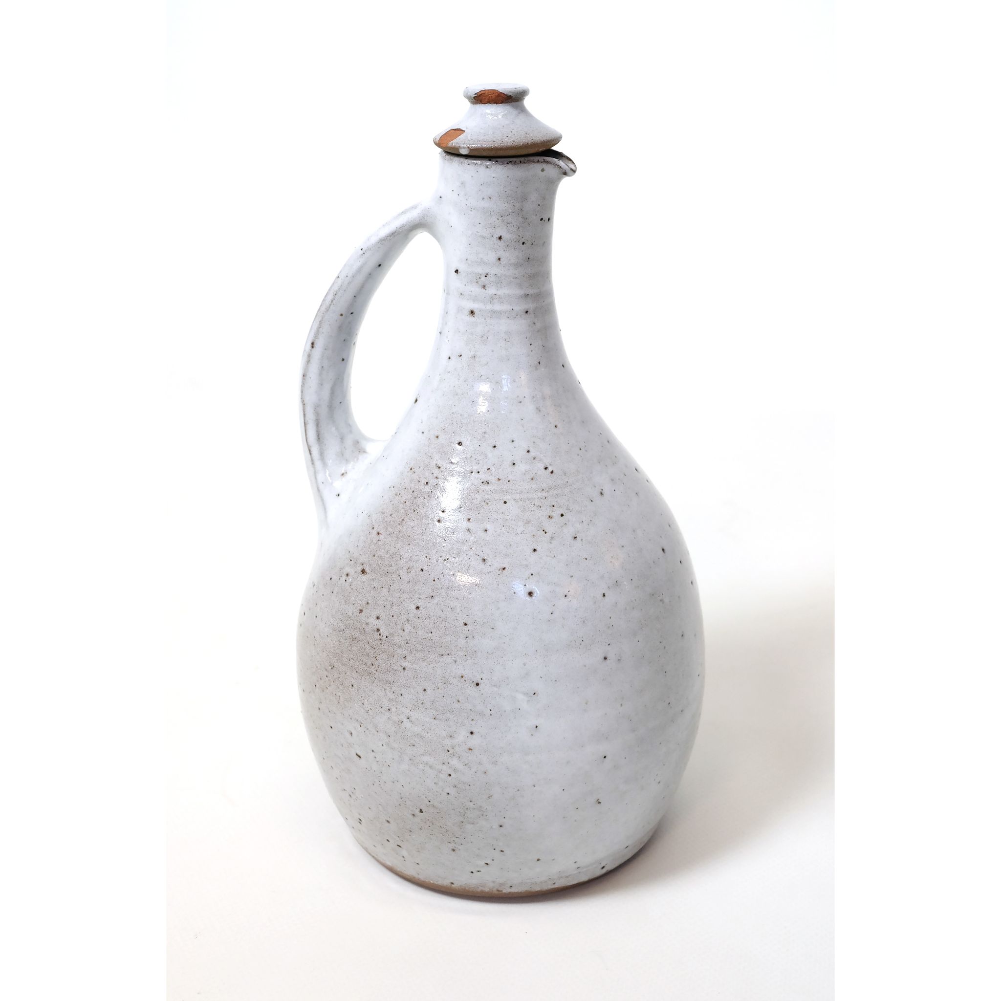 Pichet et bouchon en grès émaillé, 26cm