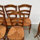 6 50s straw chairs