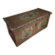 Antique French pine chest – 1838, painted folk art