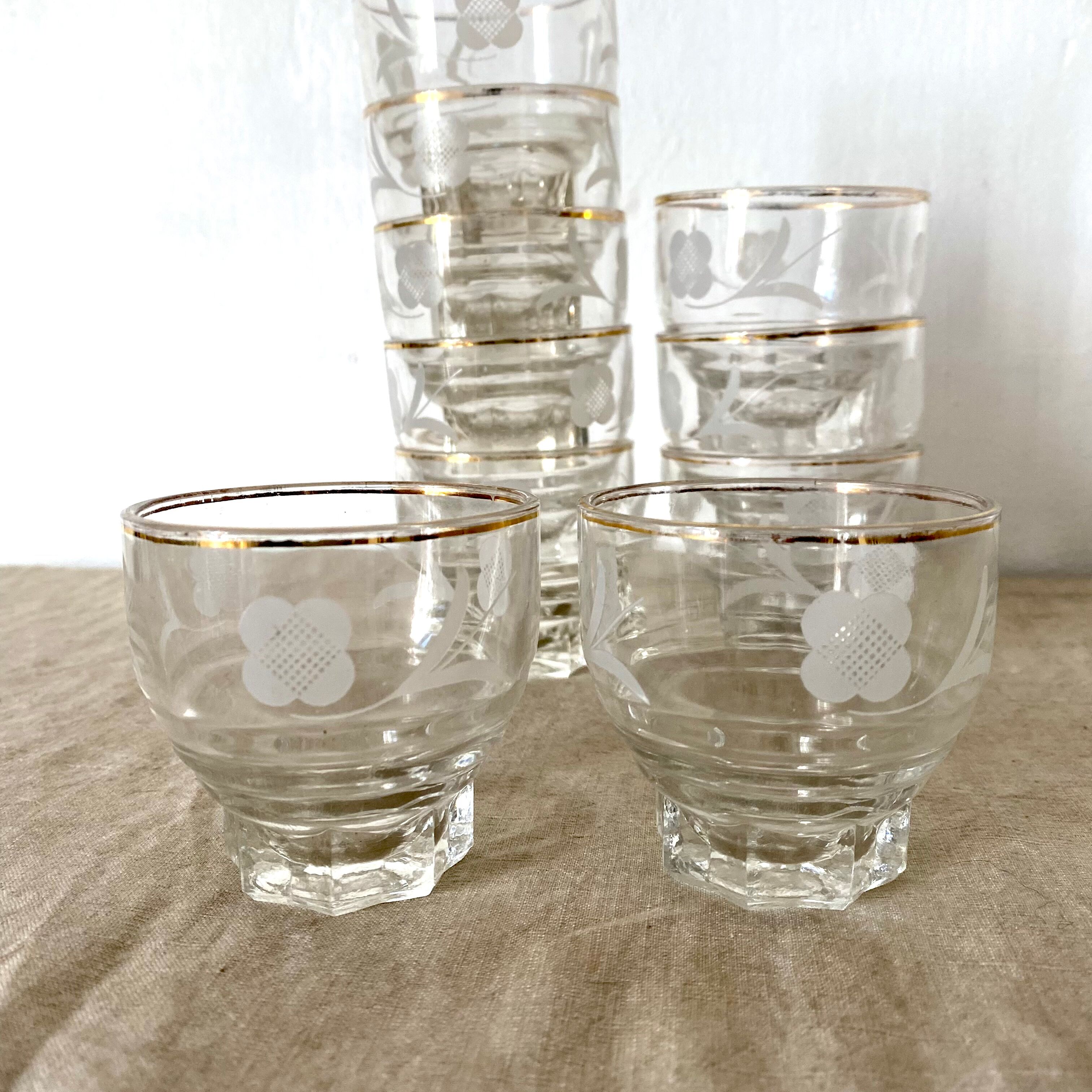 Antique floral water glasses