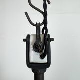 Industrial Black Enamel Factory Lamp with Porcelain Top, 1950s