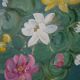Hand-painted metal serving tray with floral decoration, bohemian country decoration, flea market spirit