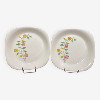 Pair of dishes in Gien earthenware, Pascal décor