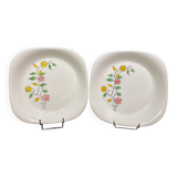 Pair of dishes in Gien earthenware, Pascal décor