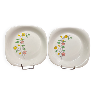 Pair of dishes in Gien earthenware, Pascal décor