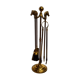 Servant of brass fireplace four utensils and support dimension: height -63cm- D-17cm-
