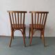 Pair of luterma curved wood bistro chairs