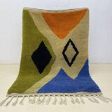 Handmade natural wool rug size 150 x 250 cm