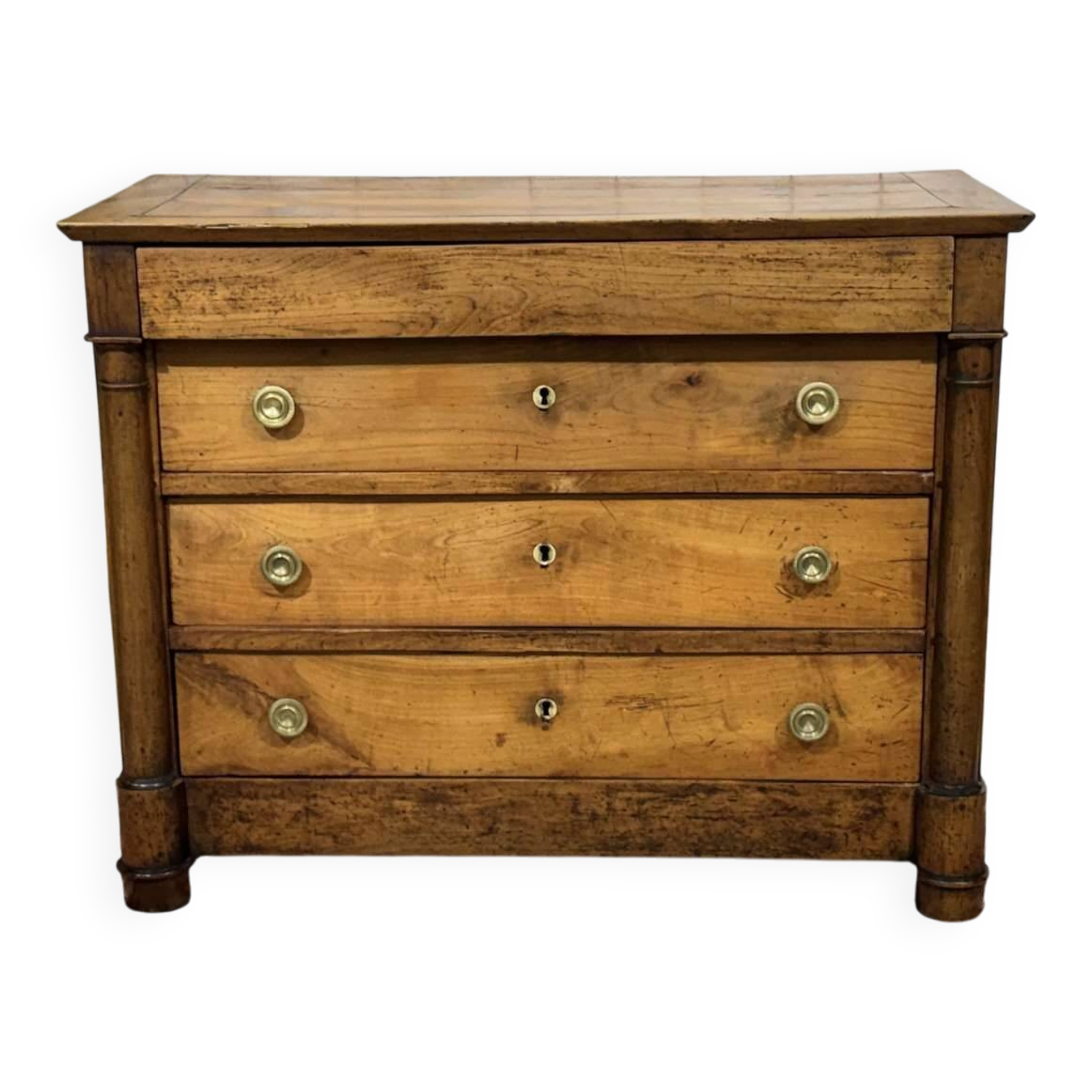 19th-century Empire commode in cherry wood