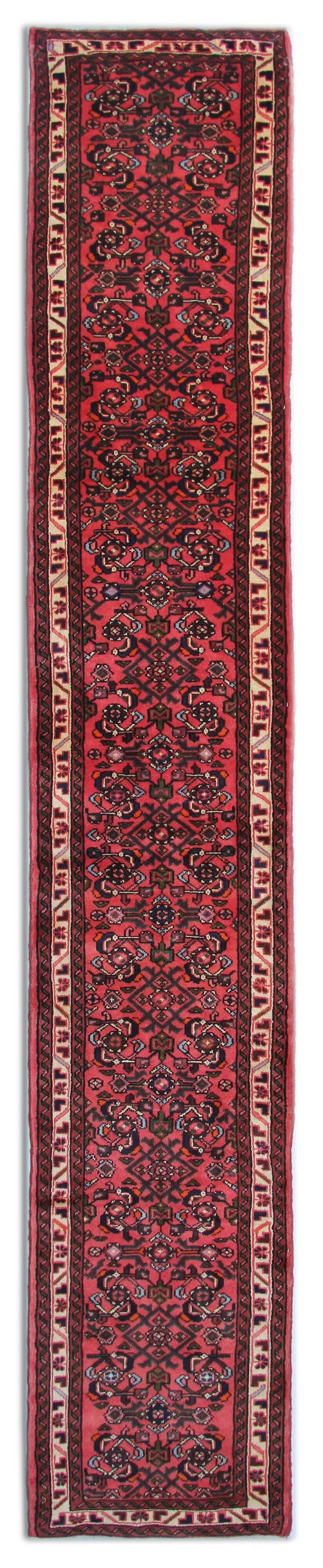 Wool Rugs Stair Runners, Rust Hussain Abad Runner Rug Handmade Oriental Carpet