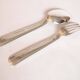 Silver plated metal service: 12 soup spoons, 12 forks and ladle.