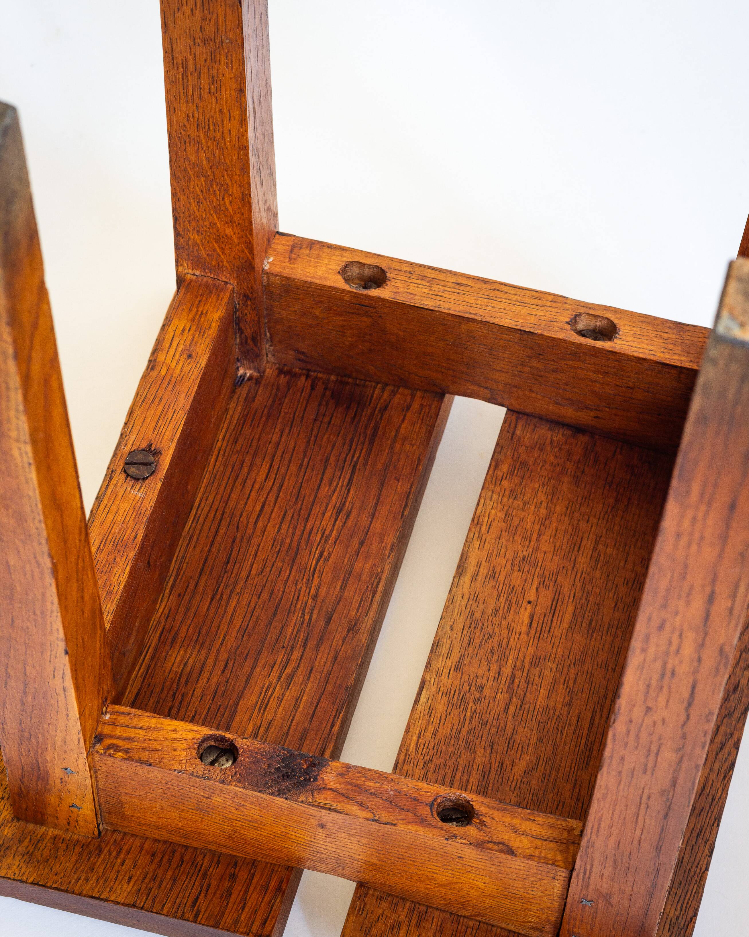 Wooden stool, reconstruction period, Anonymous craft work, 1950s
