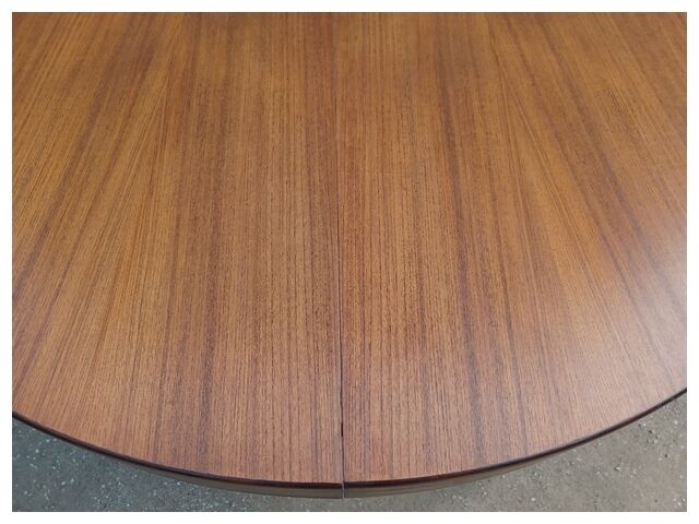 Harry Ostergaard for Randers Mobelfabrik round Danish extendable teak table 1960