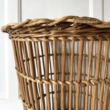 Rattan wastebasket
