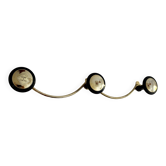 Vintage 1960 gold-plated coat rack with 3 hooks - 45 x 7 cm