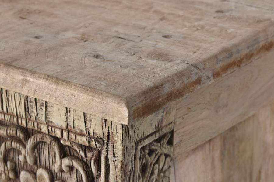 Console bois sculpté 182x46x85 naturel