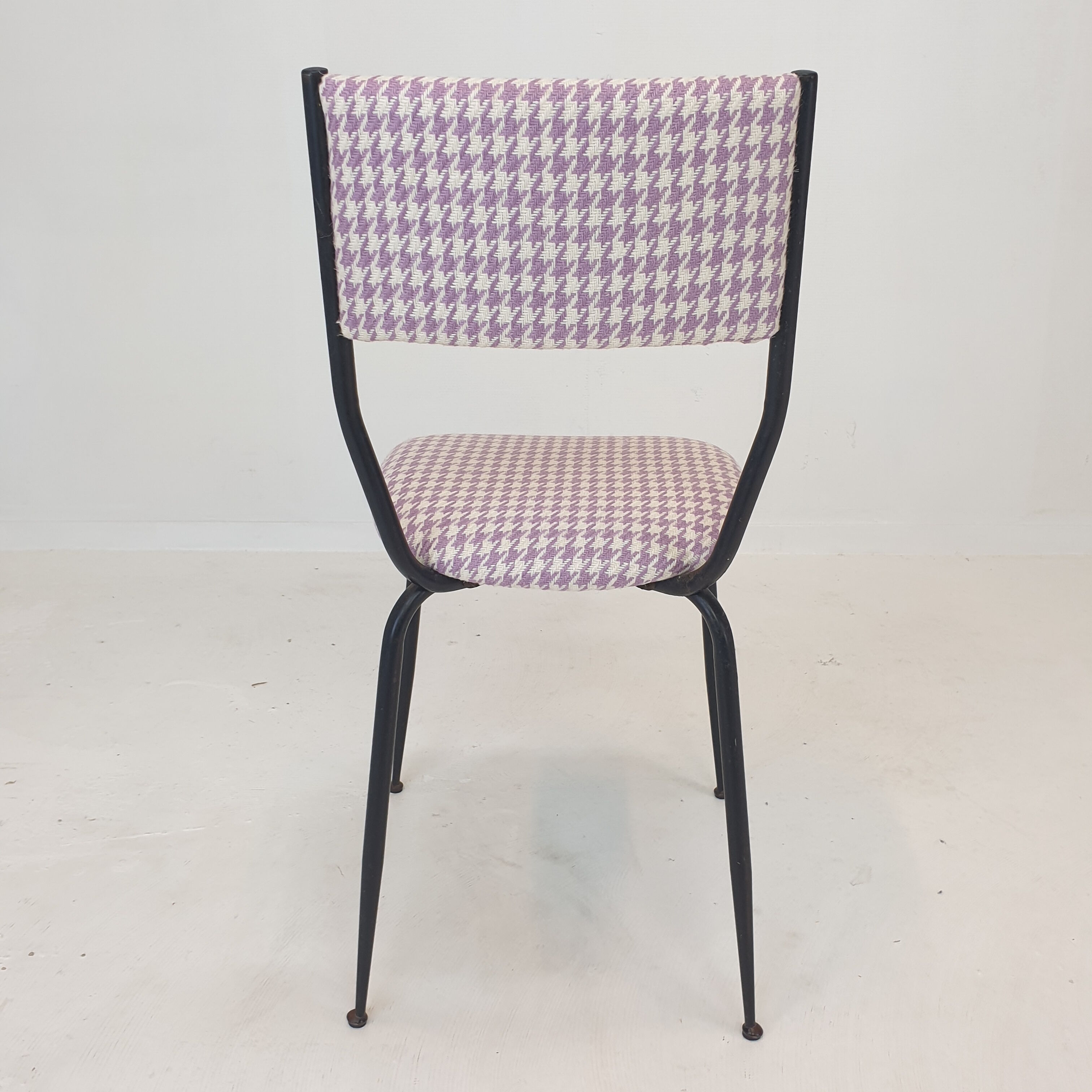 Set of 4 Italian Metal Dining Chairs, 1960's