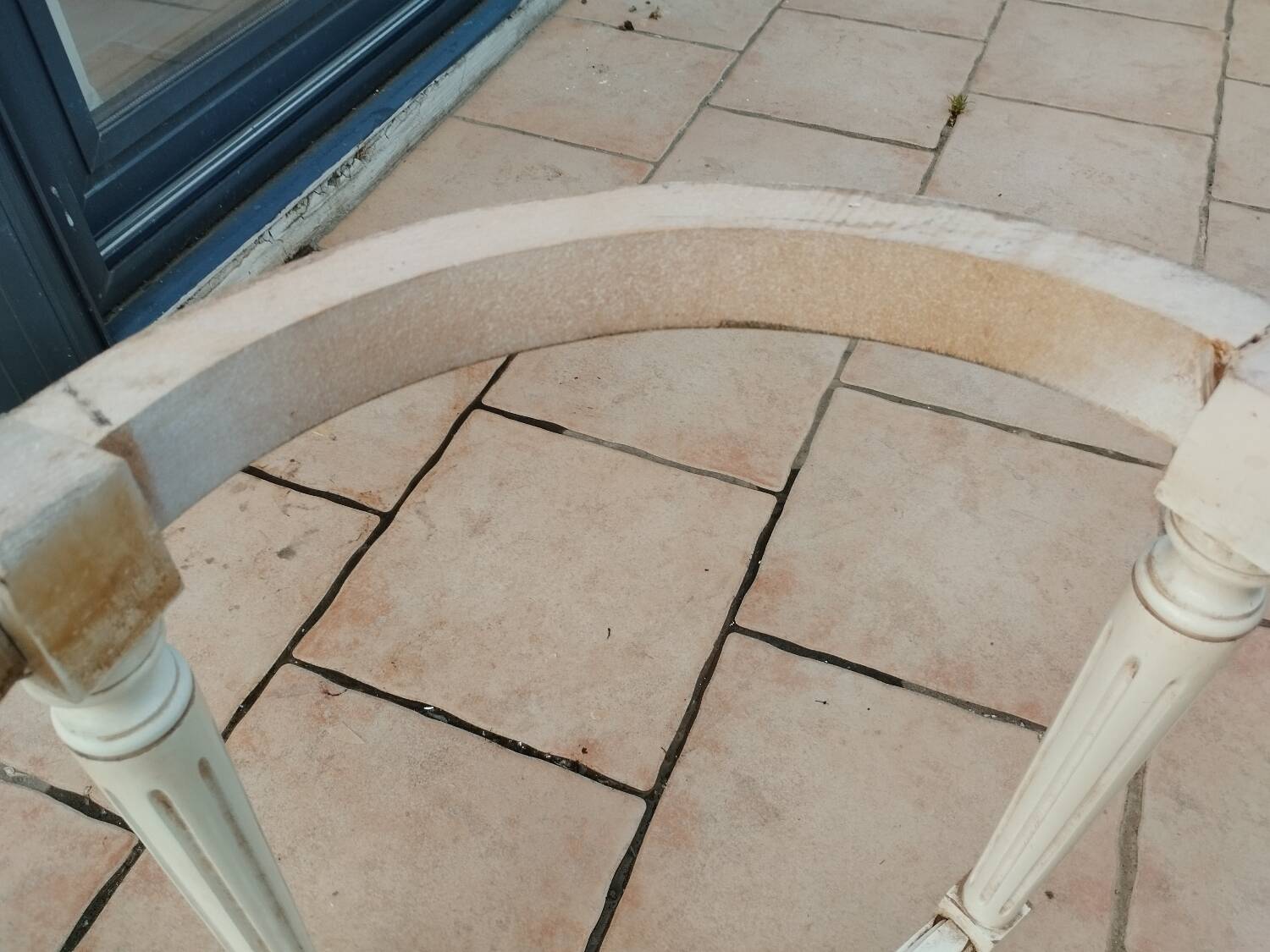 Antique Louis XVI style coffee table with marble top