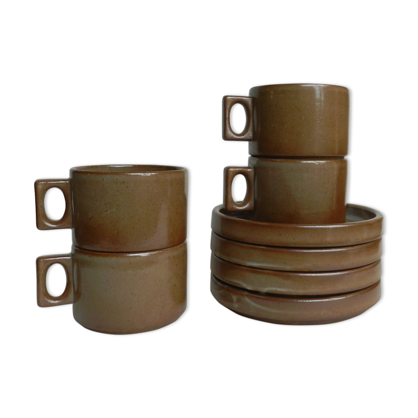 Tasses et soucoupes grès de Brenne