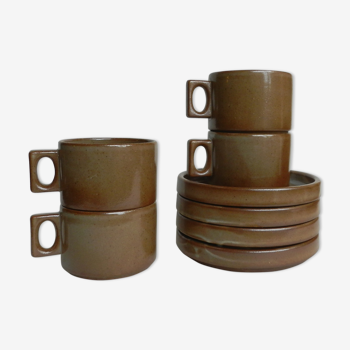 Brenne sandstone cups and saucers