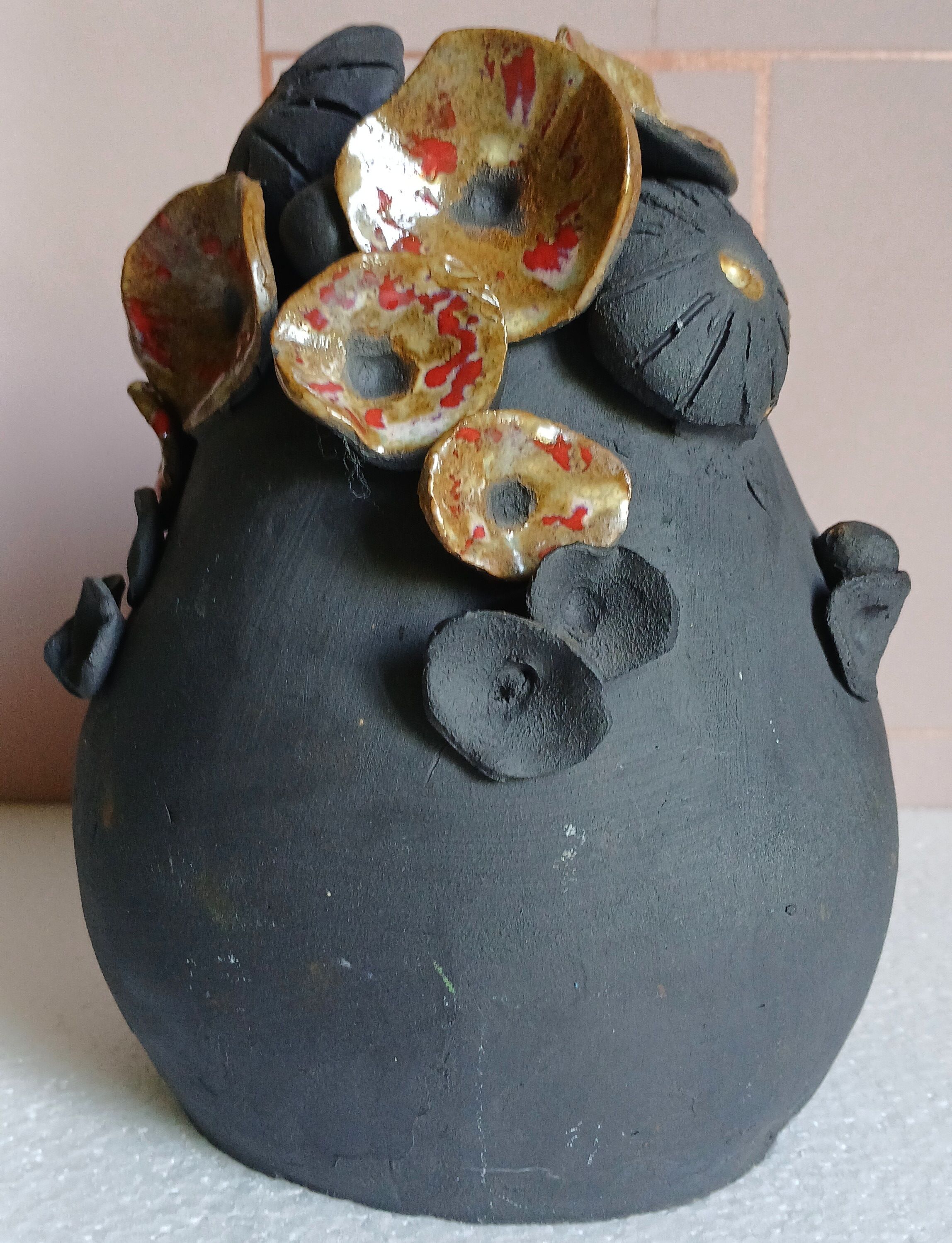 Raku vase, handmade