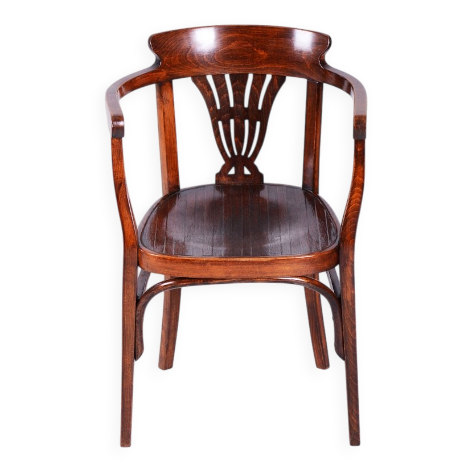 Art Deco Beech Armchair from Fischel, Slovakia, 1900s