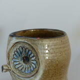 Vase chouette zoomorphe en grès vintage