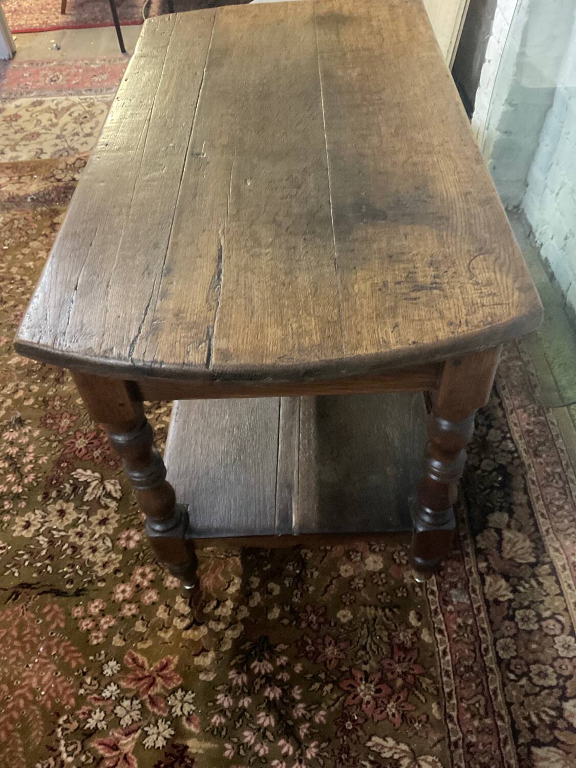 Old farmhouse console in solid oak