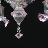 Charming Vintage Venetian Chandelier, Pink Murano Glass, 1950s