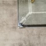 Coffee table glass and gold metal 80s