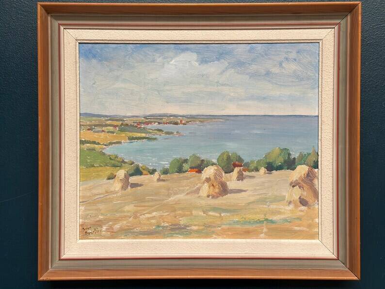 Original Swedish Oil on Panel – “Landscape” by Sven Atterling – Signed – Vintage & Framed – 57 × 49 cm (22.4" × 19.3")