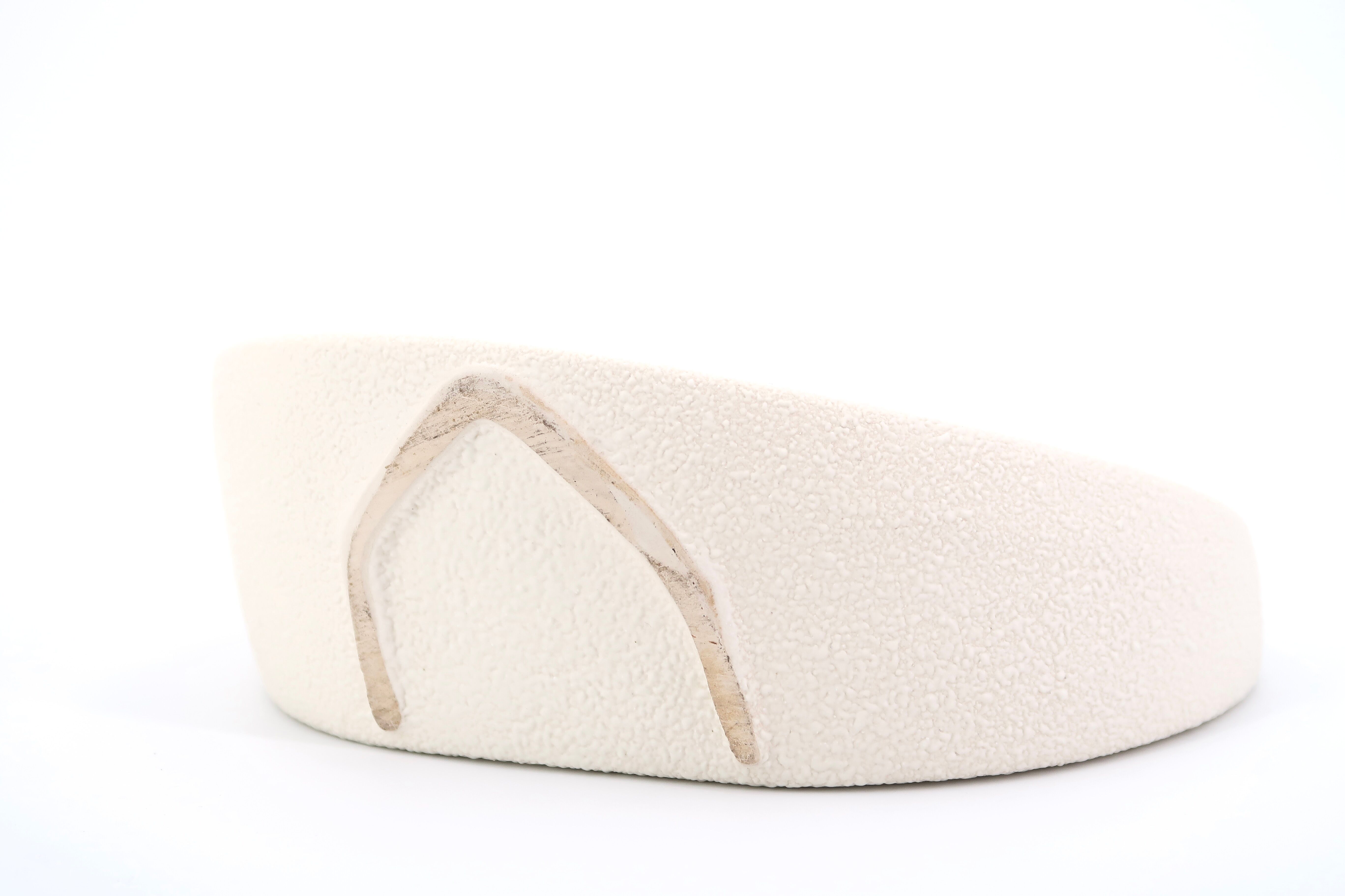 White ceramic foam Sgrafo vase by Peter Muller, 60s