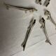 Set of 6 silver metal dachshund knife rests