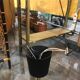 Ceiling chandelier vintage glass and brass