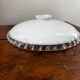 Vintage pendant lamp in white opaline with a scalloped effect.