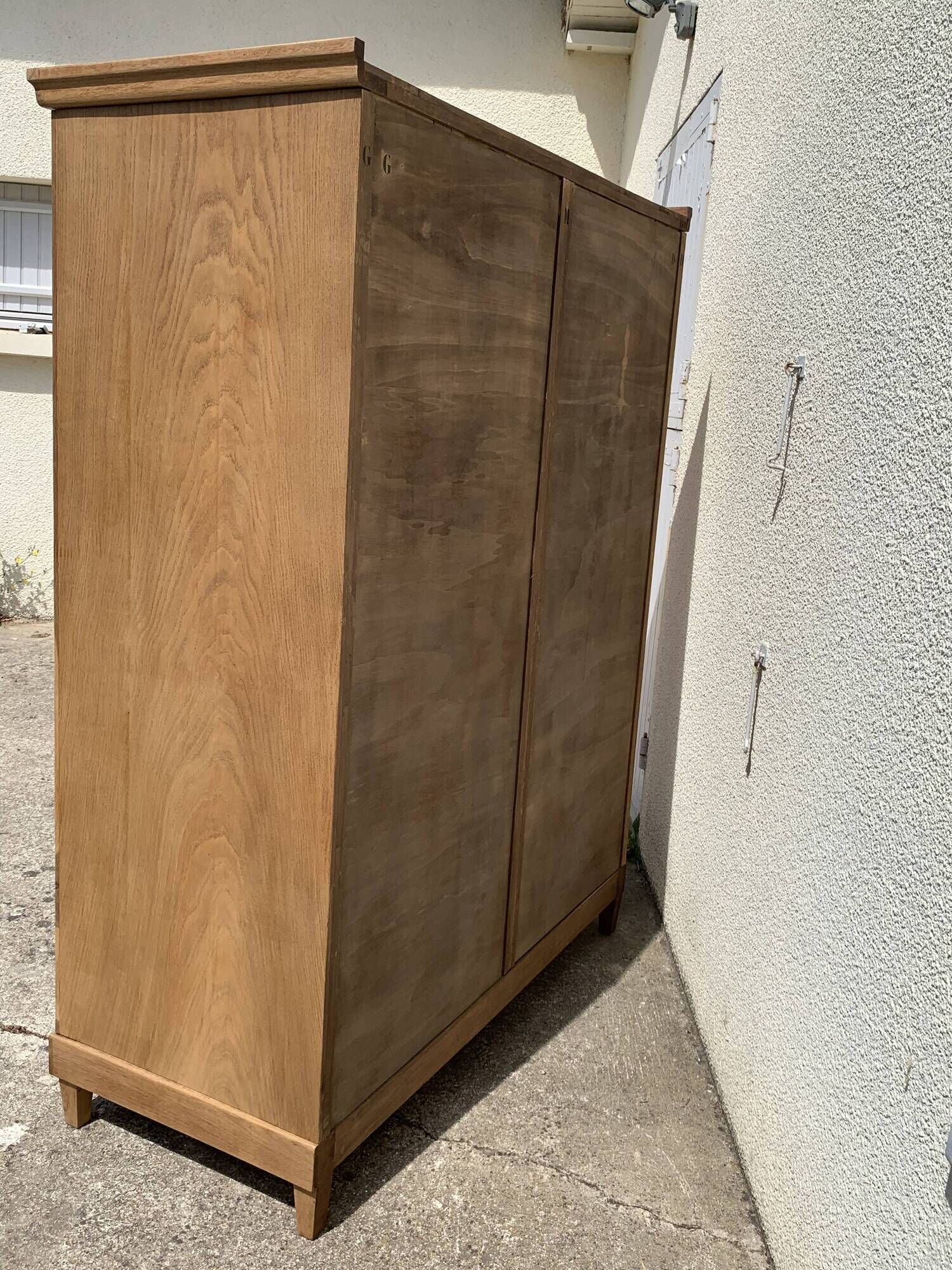 Armoire parisienne art déco 1930 penderie démontable bois brut