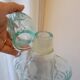 Glass medieval knight-shaped decanter bottle - vintage
