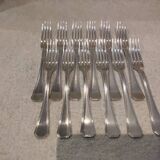 12 silver-plated table forks by Christofle America