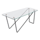 Table basse verre et acier années 50' forme libre