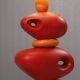Louis Drimmer large ceramic pebble lamp orange 1980s