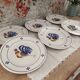 Set of 6 flat plates in earthenware with rooster design.