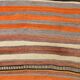 Orange Green Striped Pattern Vintage Runner Rug, 69x325Cm