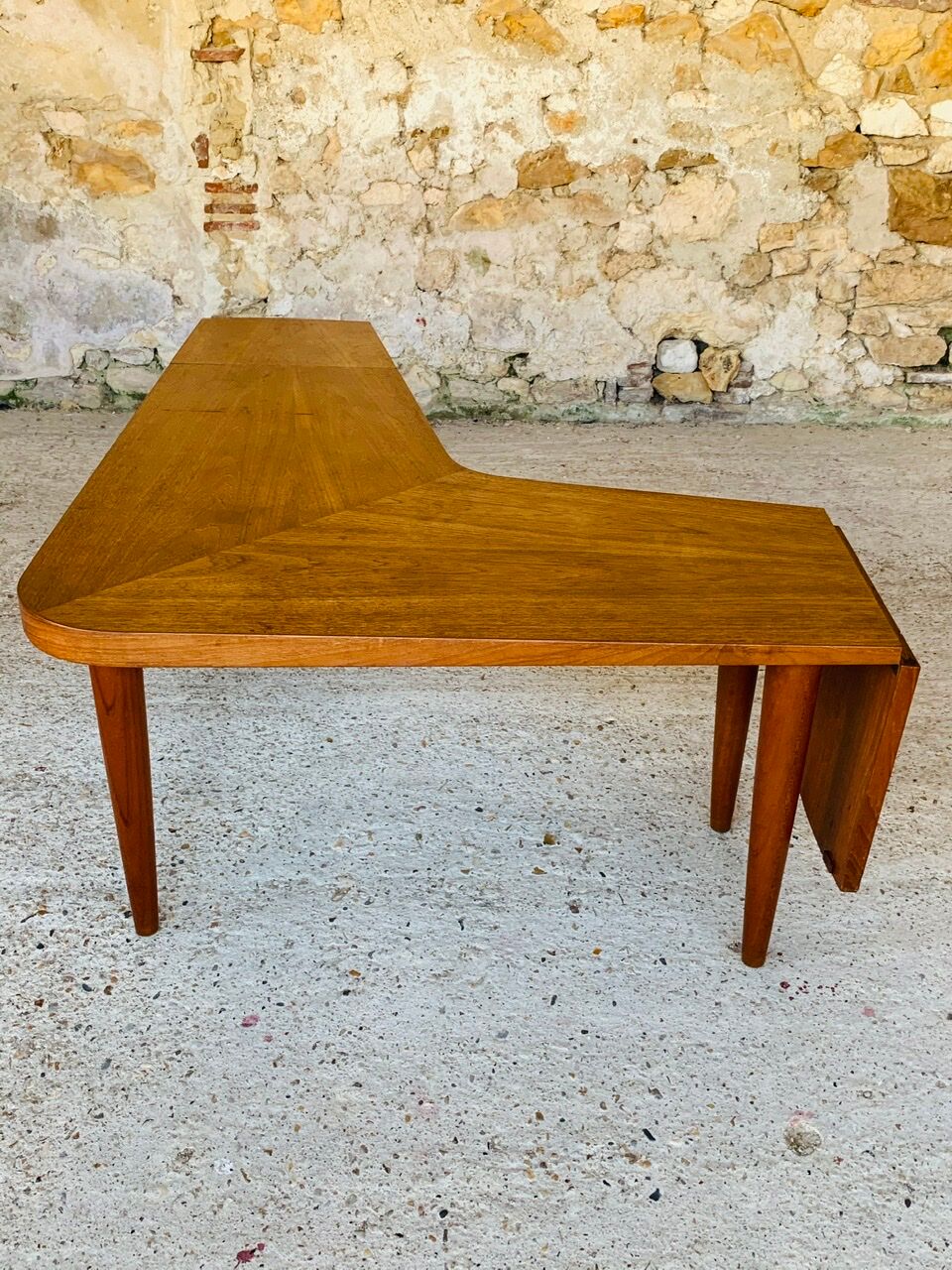Vintage Scandinavian boomerang coffee table with folding extensions by Samcom, 1960