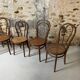 Lot de 5 chaises bistrot bois courbé cannage