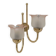 Vintage wall light, brass and frosted pink moulded glass, France, 1980.