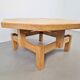 Rustic Brutalist Octagonal Oak Coffee Table by Pierre Chapo, 1960s