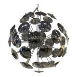 Lustre spoutnik contemporain italien en laiton fait à la main