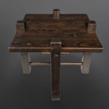 Table d'appoint de style constructiviste en bois, Pays-Bas 1960